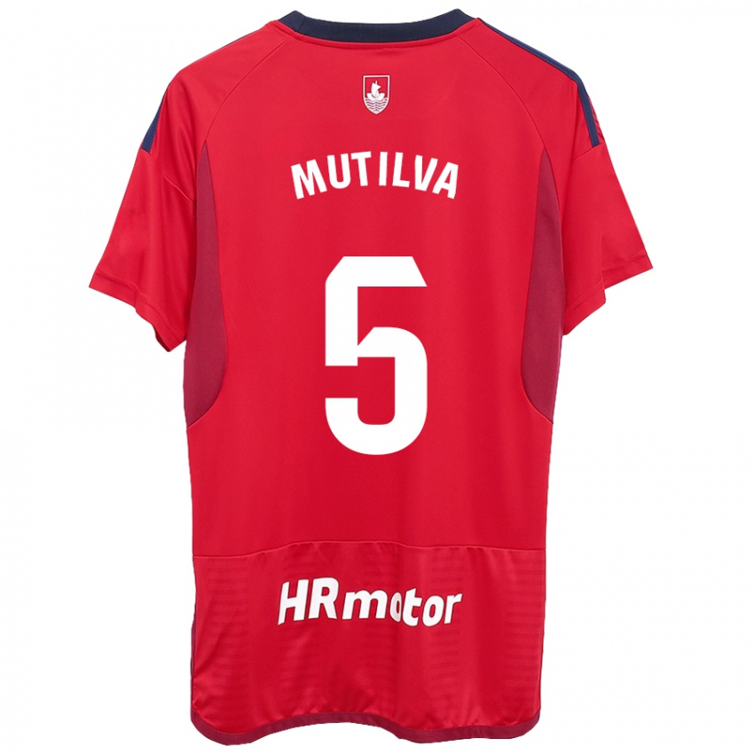 Niño Camiseta Christian Mutilva #5 Rojo 1ª Equipación 2023/24 La Camisa México