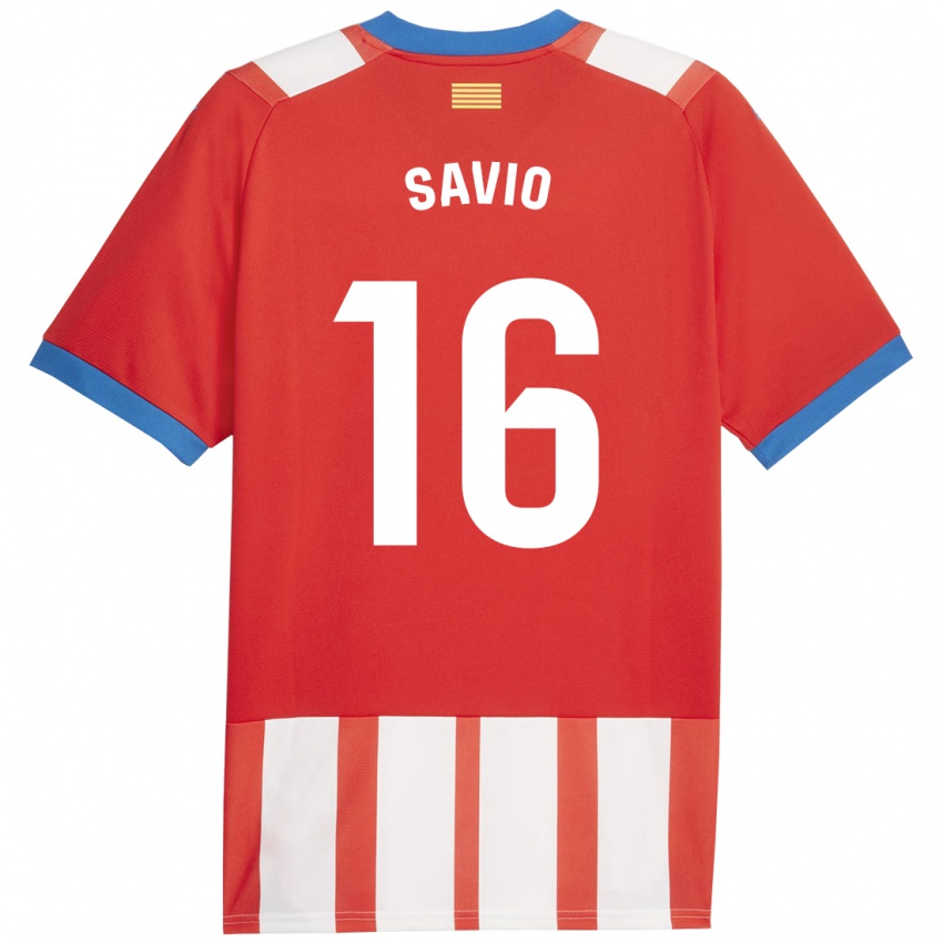 Niño Camiseta Sávio #16 Rojo Blanco 1ª Equipación 2023/24 La Camisa México