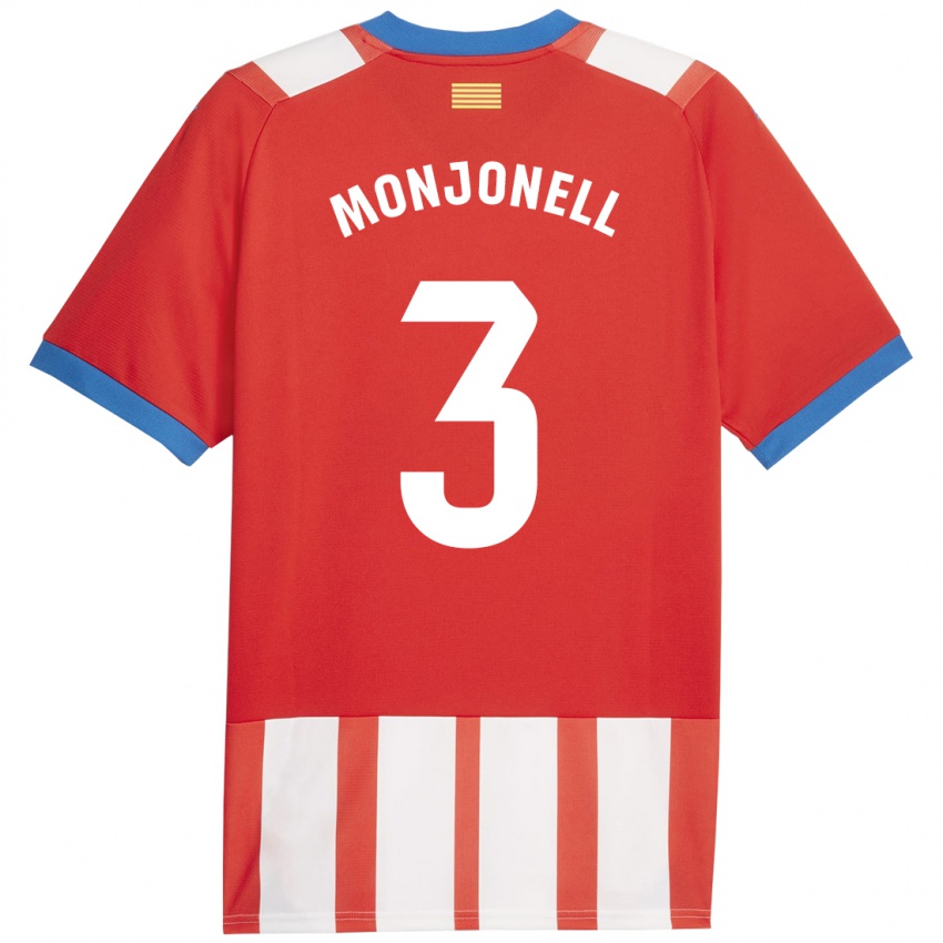 Niño Camiseta Eric Monjonell #3 Rojo Blanco 1ª Equipación 2023/24 La Camisa México