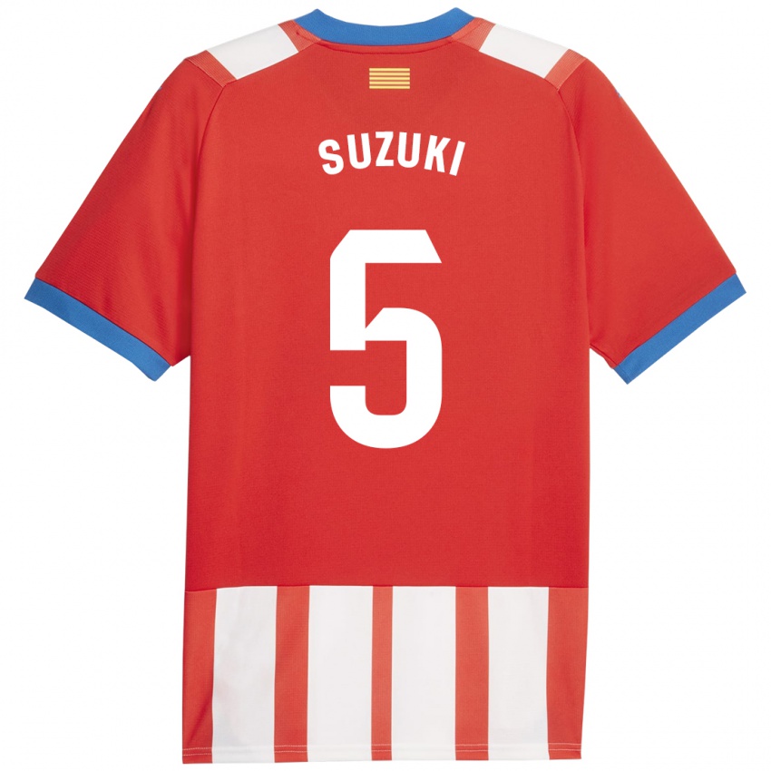 Niño Camiseta Wadi Ibrahim Suzuki #5 Rojo Blanco 1ª Equipación 2023/24 La Camisa México