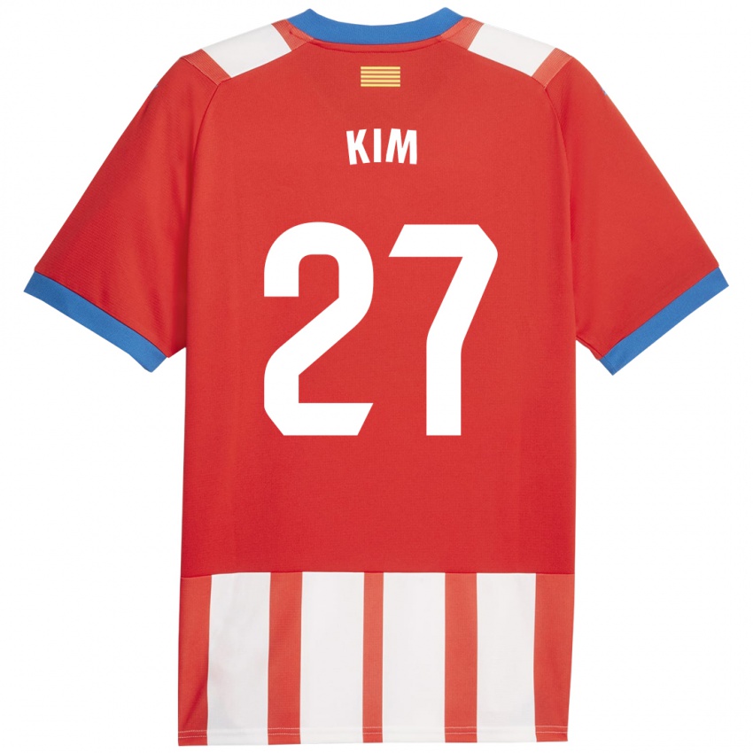 Niño Camiseta Min-Su Kim #27 Rojo Blanco 1ª Equipación 2023/24 La Camisa México