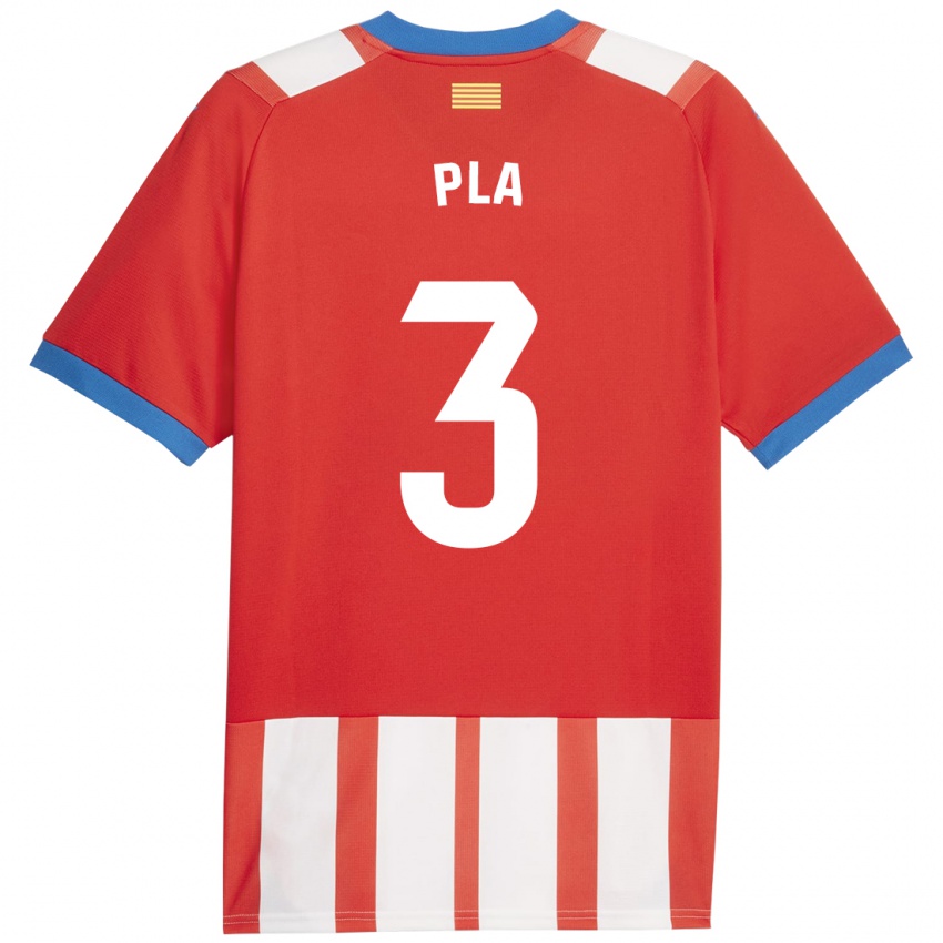 Niño Camiseta Marta Pla #3 Rojo Blanco 1ª Equipación 2023/24 La Camisa México