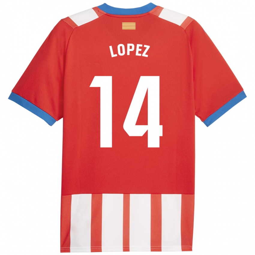 Niño Camiseta Judith López #14 Rojo Blanco 1ª Equipación 2023/24 La Camisa México