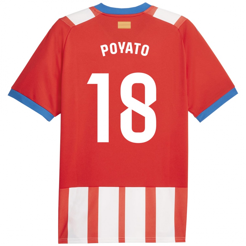 Niño Camiseta Marina Poyato #18 Rojo Blanco 1ª Equipación 2023/24 La Camisa México