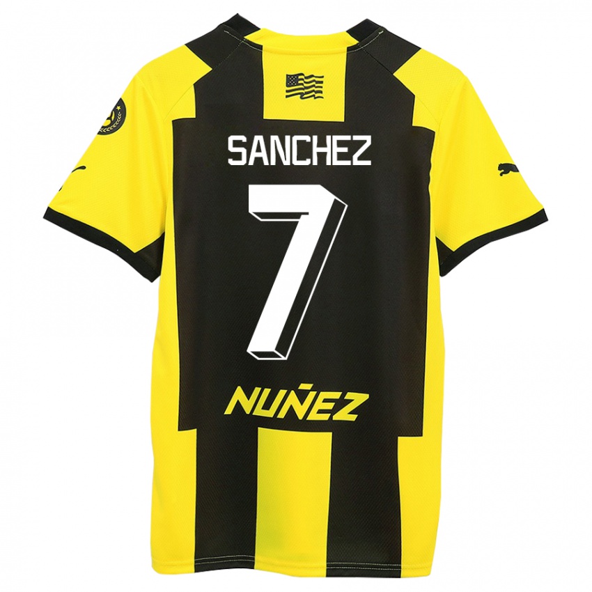 Niño Camiseta Carlos Sánchez #7 Amarillo Negro 1ª Equipación 2023/24 La Camisa México