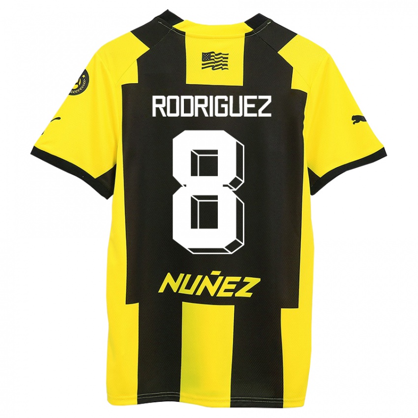 Niño Camiseta Sebastián Rodríguez #8 Amarillo Negro 1ª Equipación 2023/24 La Camisa México