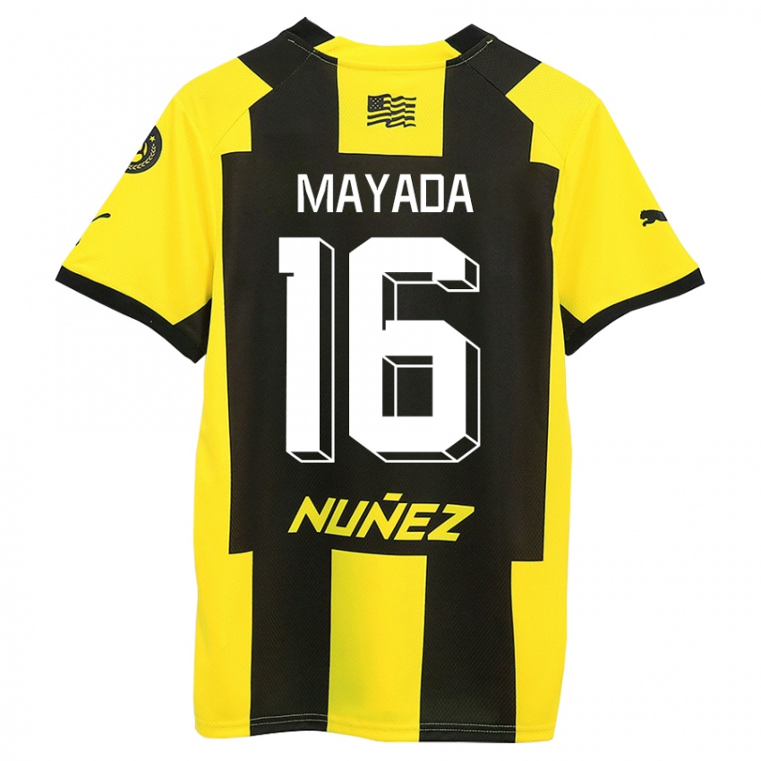 Niño Camiseta Camilo Mayada #16 Amarillo Negro 1ª Equipación 2023/24 La Camisa México