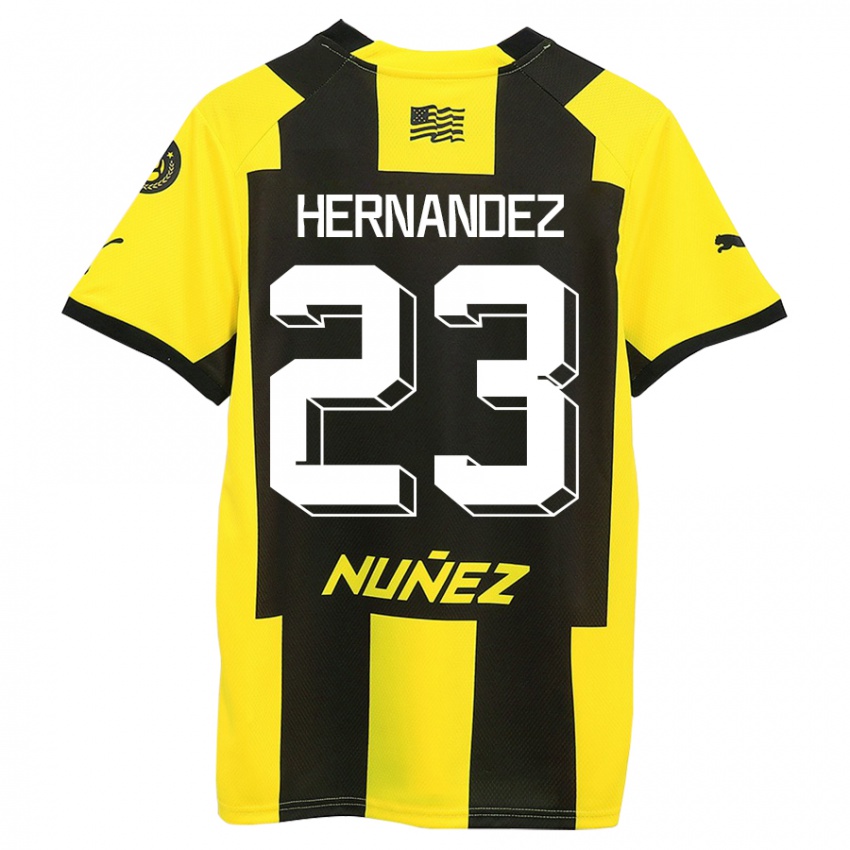 Niño Camiseta Abel Hernández #23 Amarillo Negro 1ª Equipación 2023/24 La Camisa México