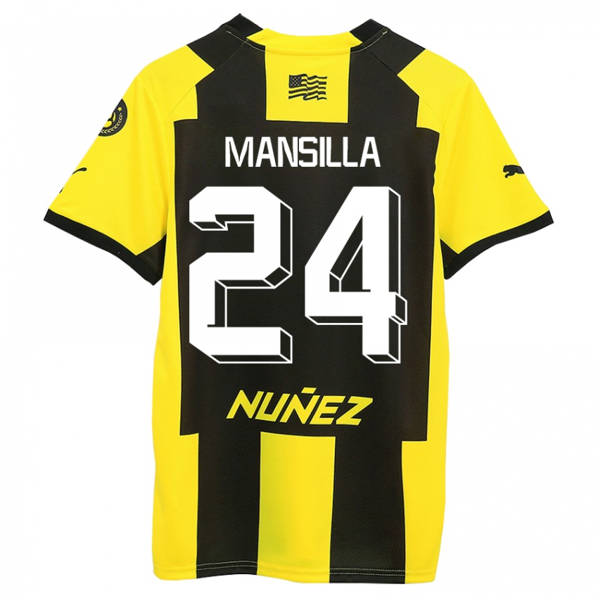 Niño Camiseta Brian Mansilla #24 Amarillo Negro 1ª Equipación 2023/24 La Camisa México