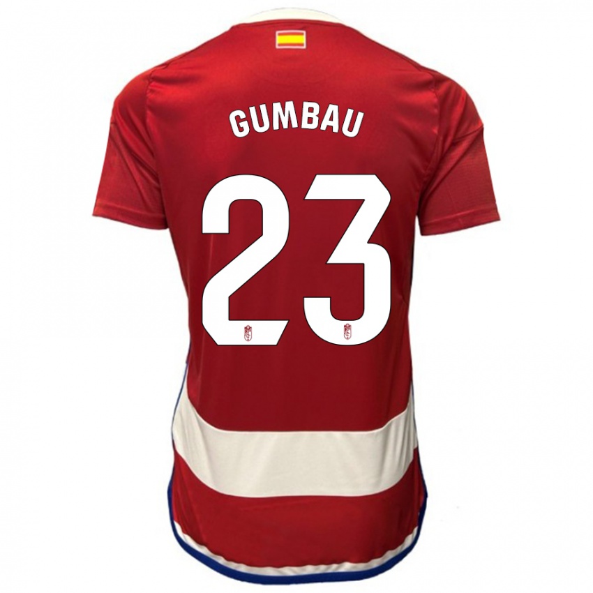 Niño Camiseta Gerard Gumbau #23 Rojo 1ª Equipación 2023/24 La Camisa México