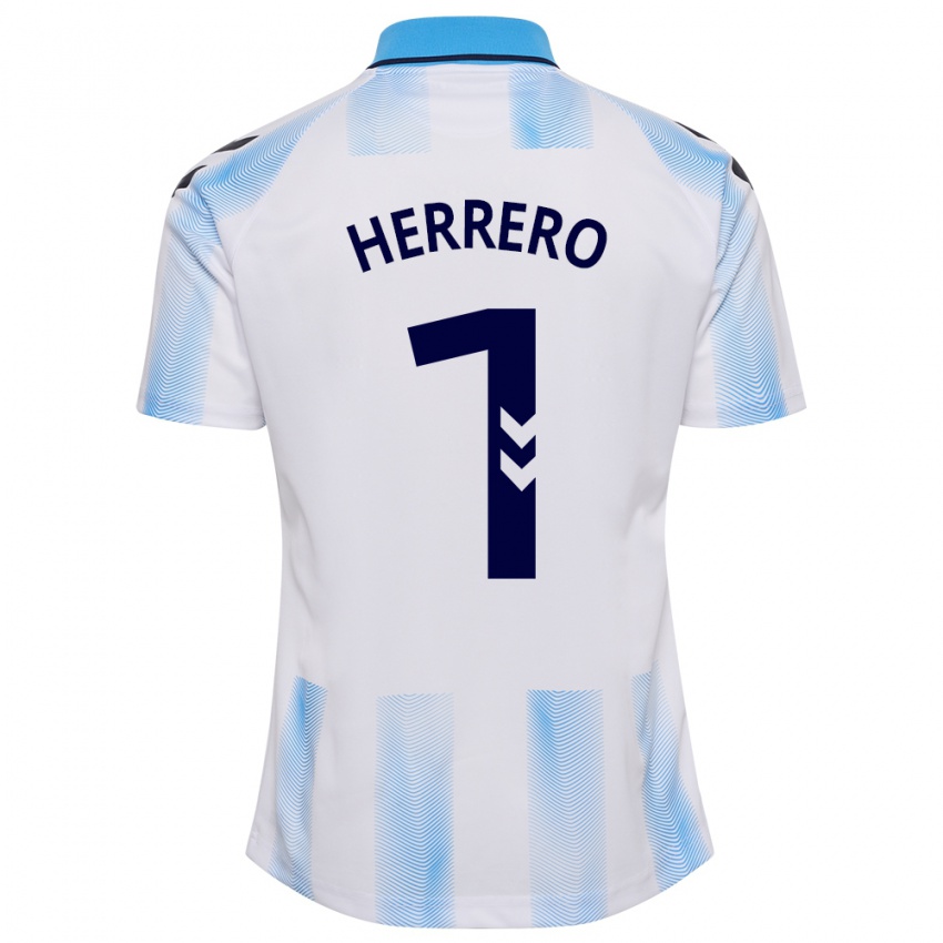 Niño Camiseta Alfonso Herrero #1 Blanco Azul 1ª Equipación 2023/24 La Camisa México