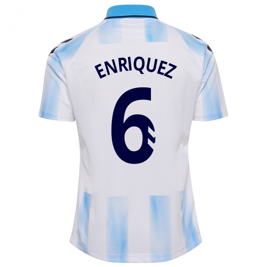 Niño Camiseta Ramón Enríquez #6 Blanco Azul 1ª Equipación 2023/24 La Camisa México