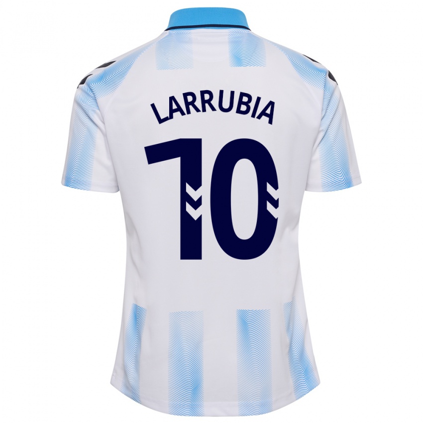 Niño Camiseta David Larrubia #10 Blanco Azul 1ª Equipación 2023/24 La Camisa México