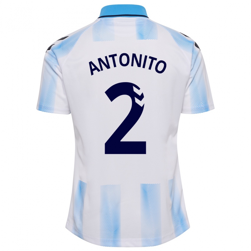 Niño Camiseta Antoñito #2 Blanco Azul 1ª Equipación 2023/24 La Camisa México