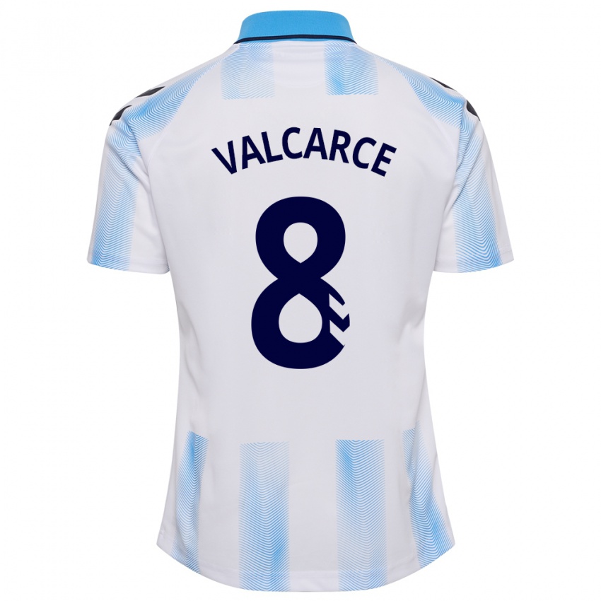 Niño Camiseta Alejandro Valcarce #8 Blanco Azul 1ª Equipación 2023/24 La Camisa México