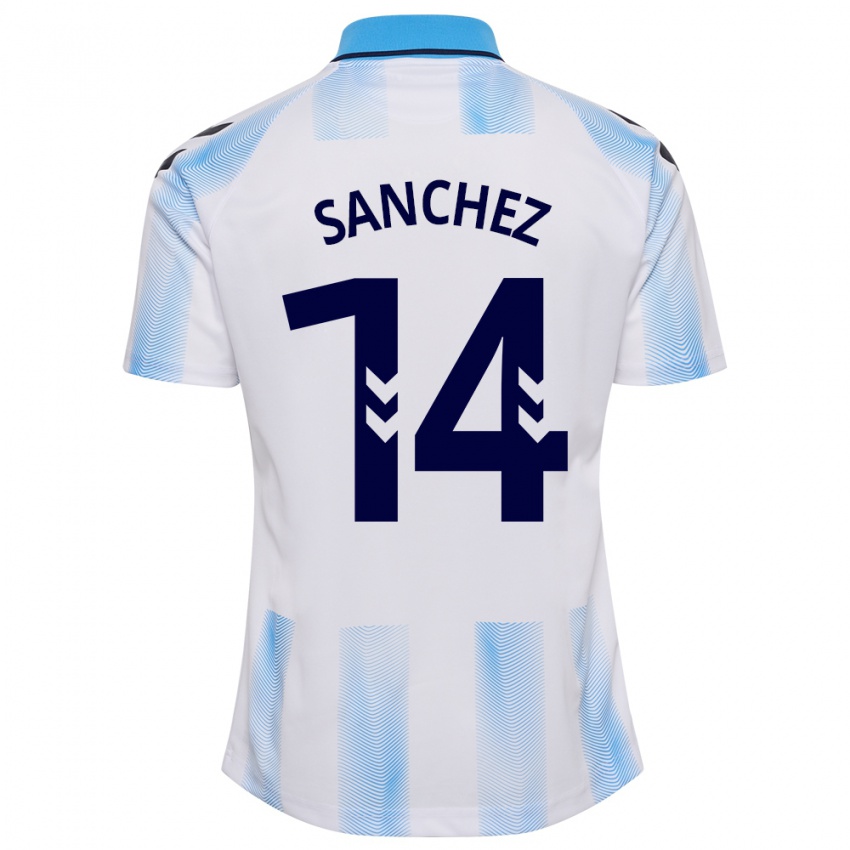 Niño Camiseta Rubén Sánchez #14 Blanco Azul 1ª Equipación 2023/24 La Camisa México