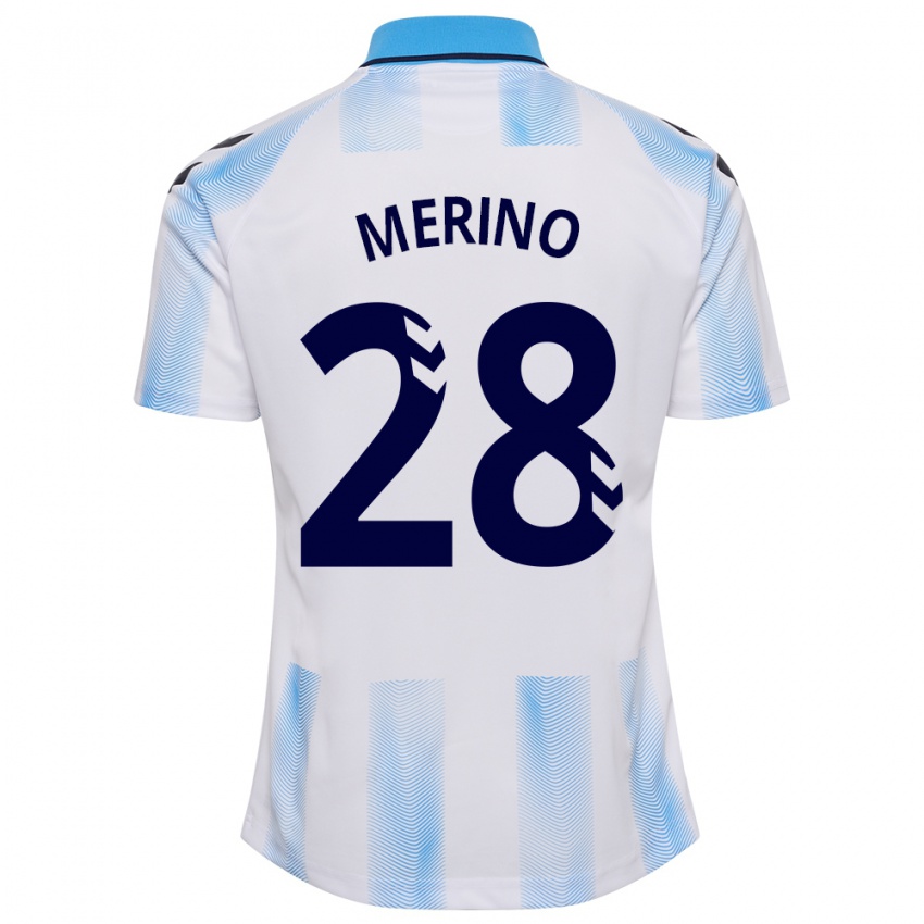Niño Camiseta Izan Merino #28 Blanco Azul 1ª Equipación 2023/24 La Camisa México