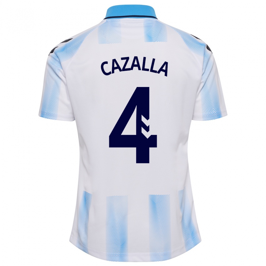 Niño Camiseta Marta Cazalla #4 Blanco Azul 1ª Equipación 2023/24 La Camisa México