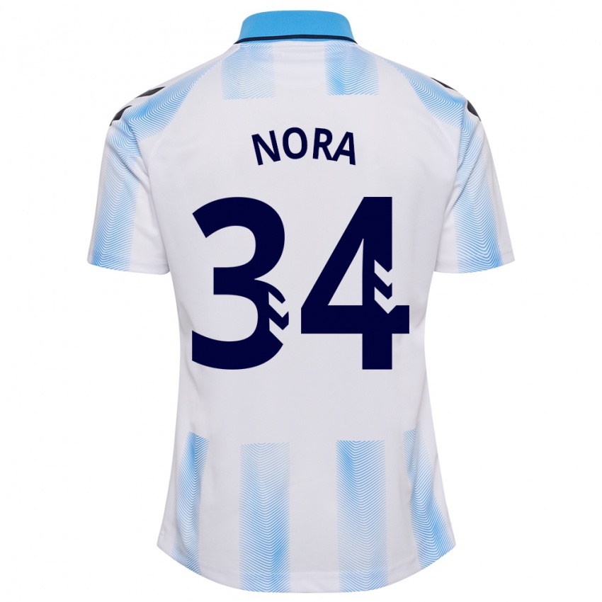 Niño Camiseta Nora #34 Blanco Azul 1ª Equipación 2023/24 La Camisa México