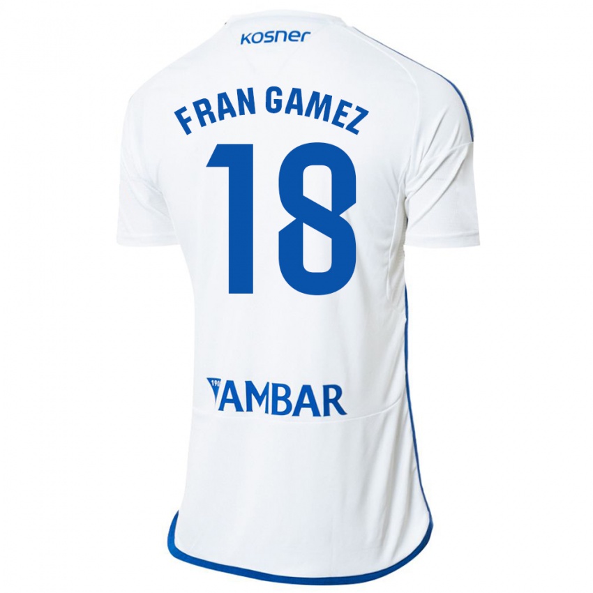 Niño Camiseta Fran Gámez #18 Blanco 1ª Equipación 2023/24 La Camisa México