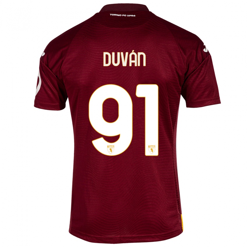 Niño Camiseta Duván Zapata #91 Rojo Oscuro 1ª Equipación 2023/24 La Camisa México