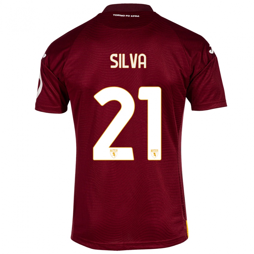 Niño Camiseta Jonathan Silva #21 Rojo Oscuro 1ª Equipación 2023/24 La Camisa México