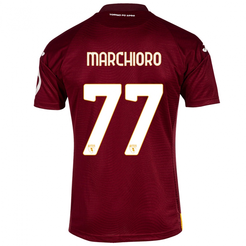 Niño Camiseta Raffaele Marchioro #77 Rojo Oscuro 1ª Equipación 2023/24 La Camisa México