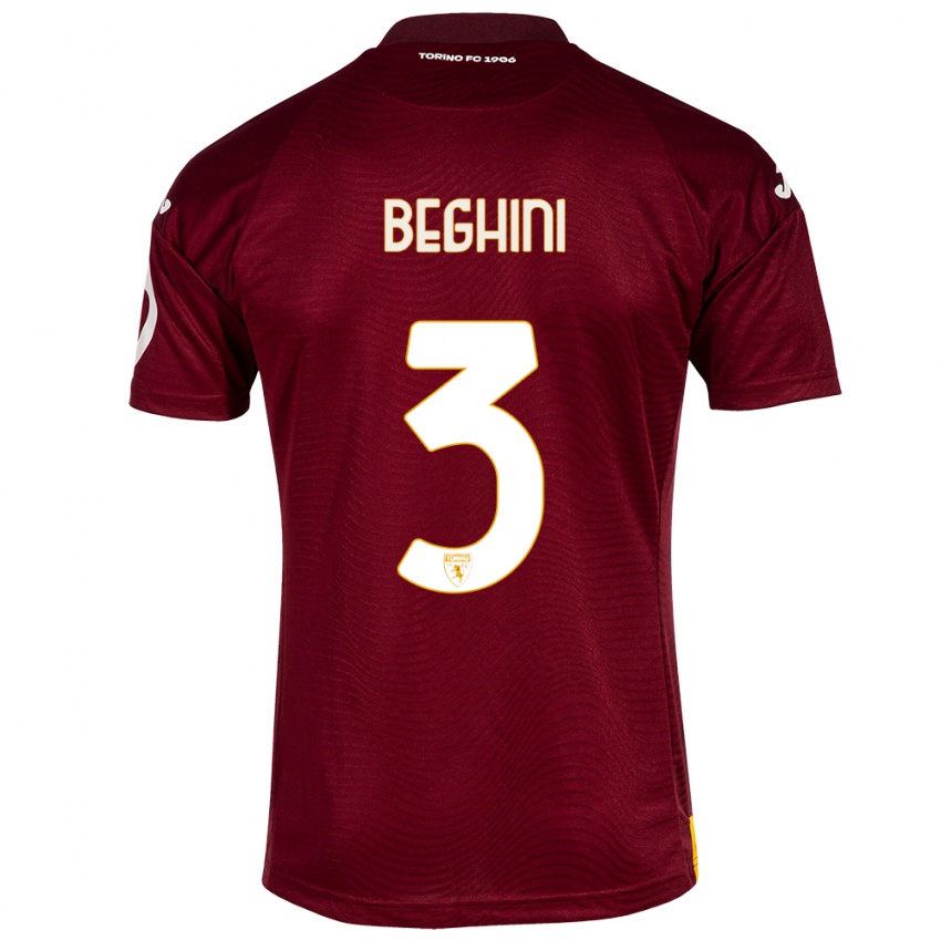 Niño Camiseta Giulia Beghini #3 Rojo Oscuro 1ª Equipación 2023/24 La Camisa México