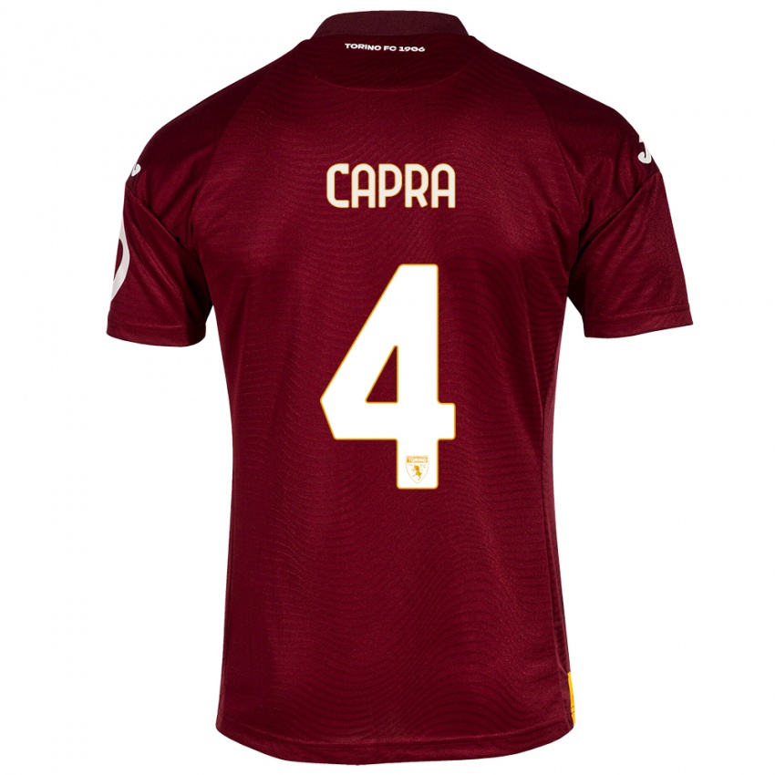 Niño Camiseta Valentina Capra #4 Rojo Oscuro 1ª Equipación 2023/24 La Camisa México