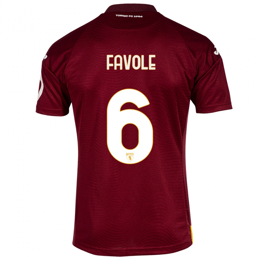 Niño Camiseta Stefania Favole #6 Rojo Oscuro 1ª Equipación 2023/24 La Camisa México