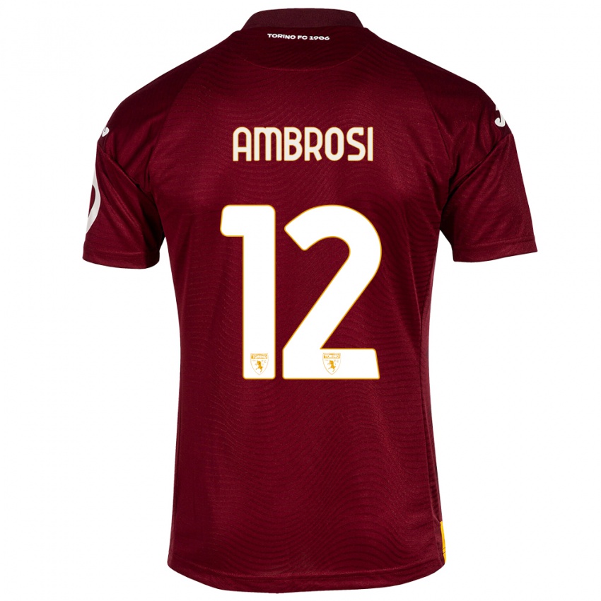 Niño Camiseta Martina Ambrosi #12 Rojo Oscuro 1ª Equipación 2023/24 La Camisa México