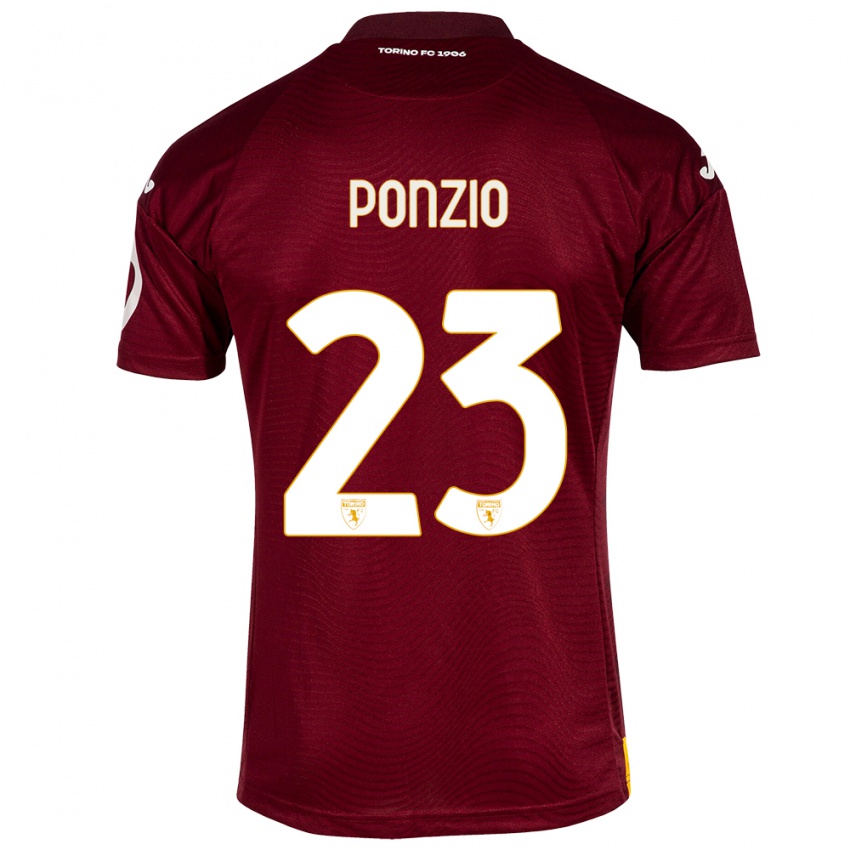 Niño Camiseta Erika Ponzio #23 Rojo Oscuro 1ª Equipación 2023/24 La Camisa México