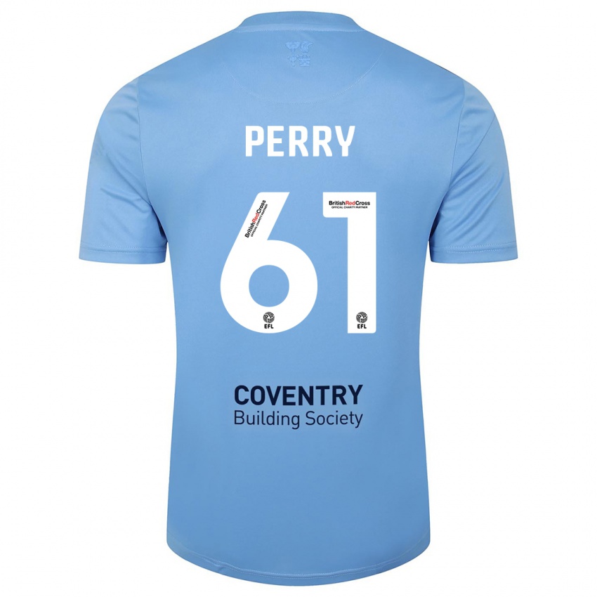 Niño Camiseta Callum Perry #61 Cielo Azul 1ª Equipación 2023/24 La Camisa México