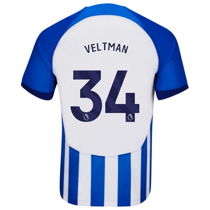 Niño Camiseta Joël Veltman #34 Azul 1ª Equipación 2023/24 La Camisa México