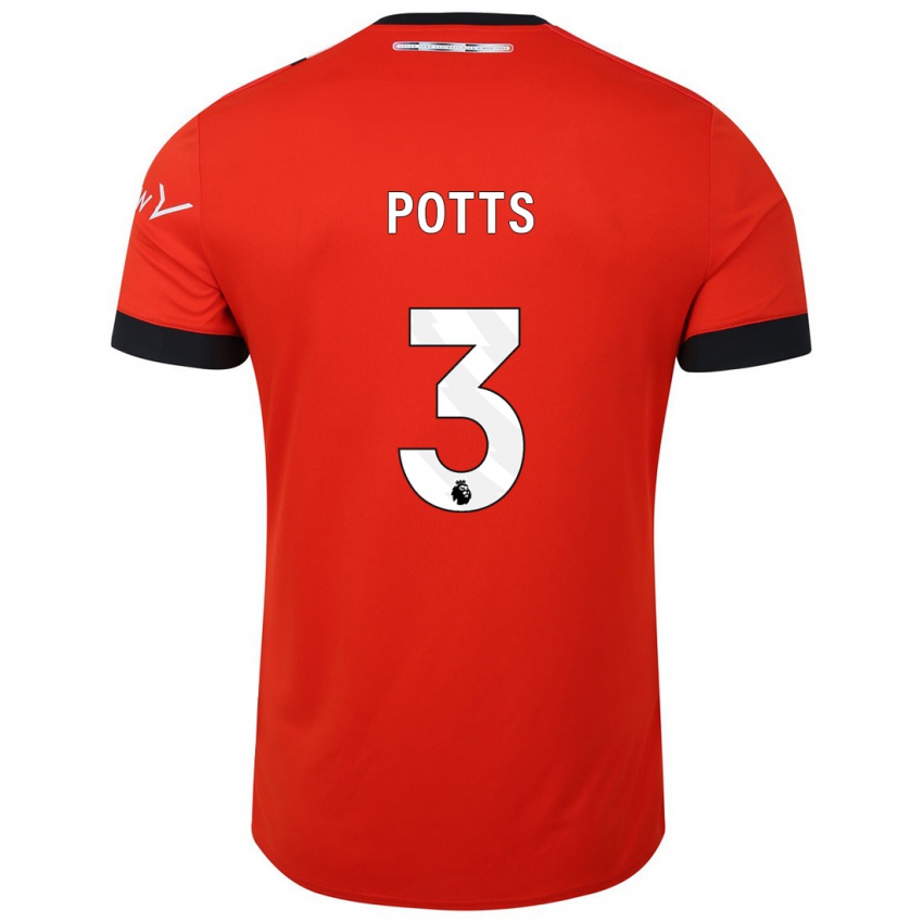 Niño Camiseta Dan Potts #3 Rojo 1ª Equipación 2023/24 La Camisa México