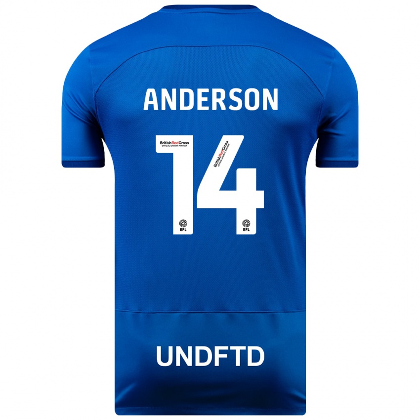 Niño Camiseta Keshi Anderson #14 Azul 1ª Equipación 2023/24 La Camisa México