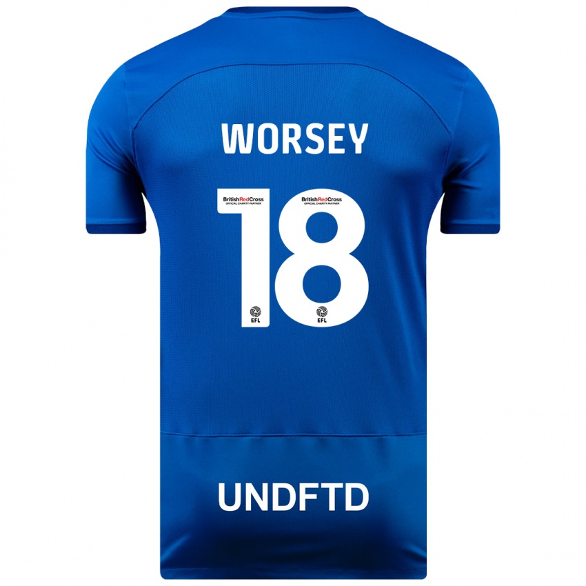 Niño Camiseta Louanne Worsey #18 Azul 1ª Equipación 2023/24 La Camisa México