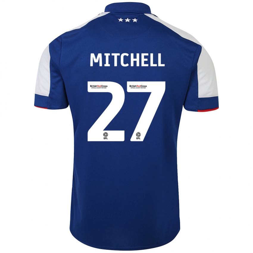 Niño Camiseta Leah Mitchell #27 Azul 1ª Equipación 2023/24 La Camisa México