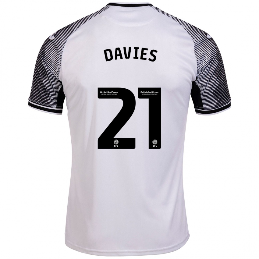 Niño Camiseta Laura Davies #21 Blanco 1ª Equipación 2023/24 La Camisa México