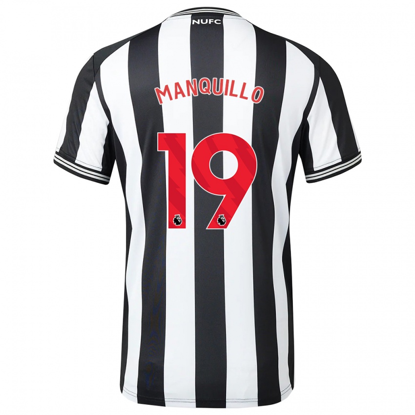 Niño Camiseta Javier Manquillo #19 Blanco Negro 1ª Equipación 2023/24 La Camisa México