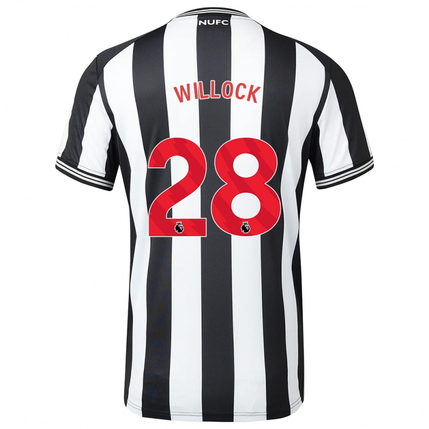 Niño Camiseta Joe Willock #28 Blanco Negro 1ª Equipación 2023/24 La Camisa México