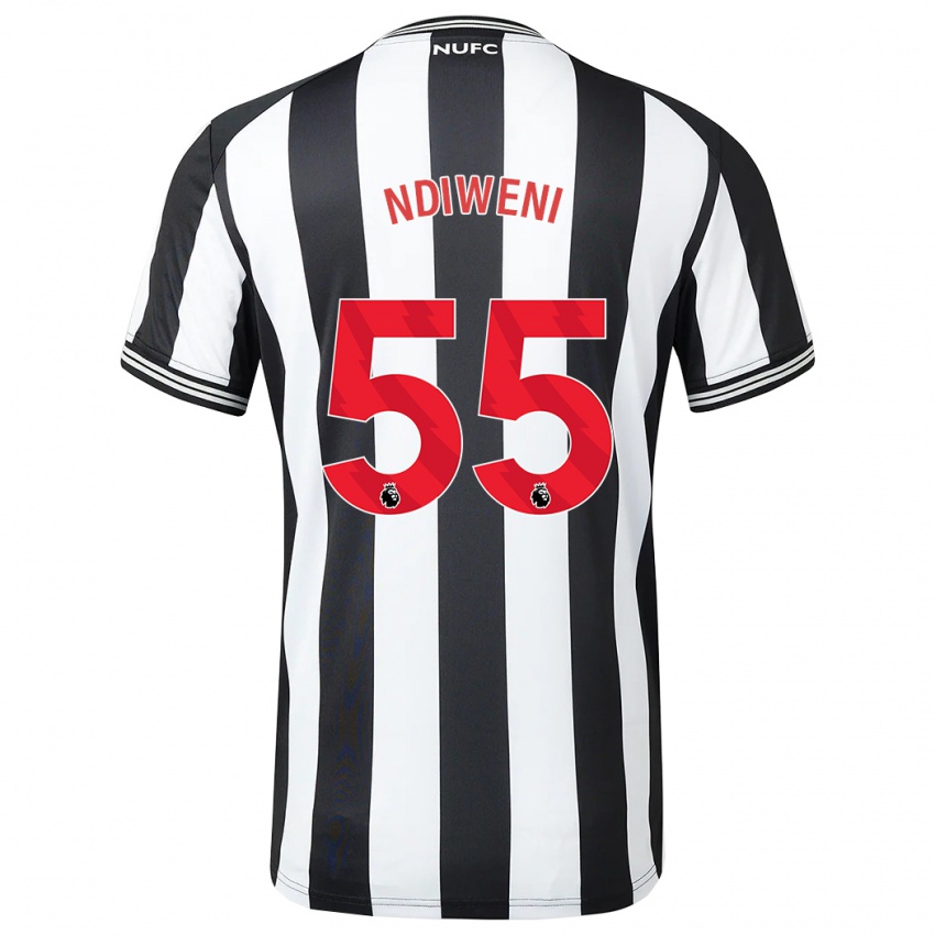 Niño Camiseta Michael Ndiweni #55 Blanco Negro 1ª Equipación 2023/24 La Camisa México