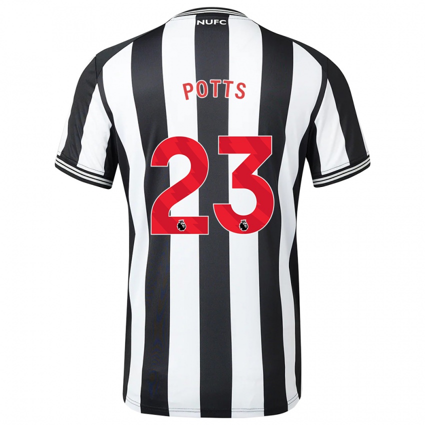 Niño Camiseta Charlotte Potts #23 Blanco Negro 1ª Equipación 2023/24 La Camisa México