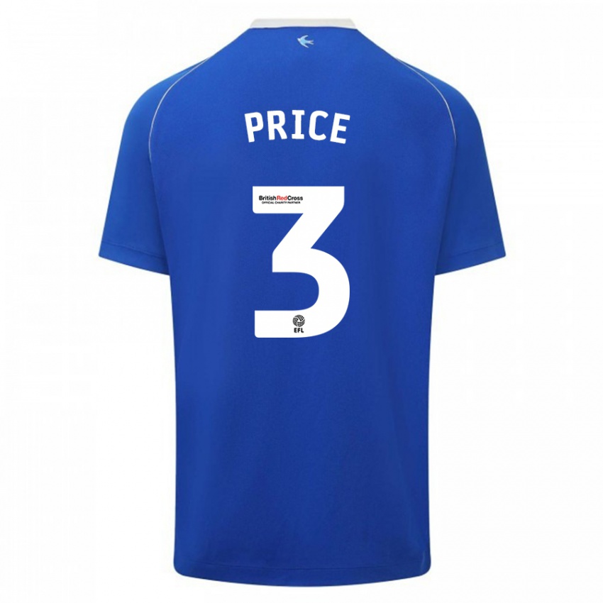 Niño Camiseta Ffion Price #3 Azul 1ª Equipación 2023/24 La Camisa México