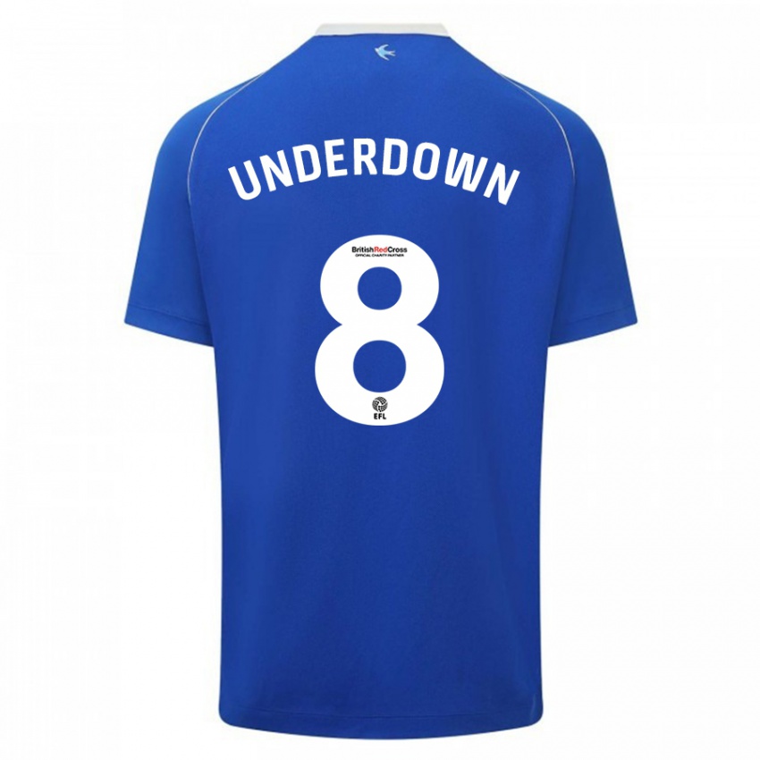 Niño Camiseta Kanisha Underdown #8 Azul 1ª Equipación 2023/24 La Camisa México