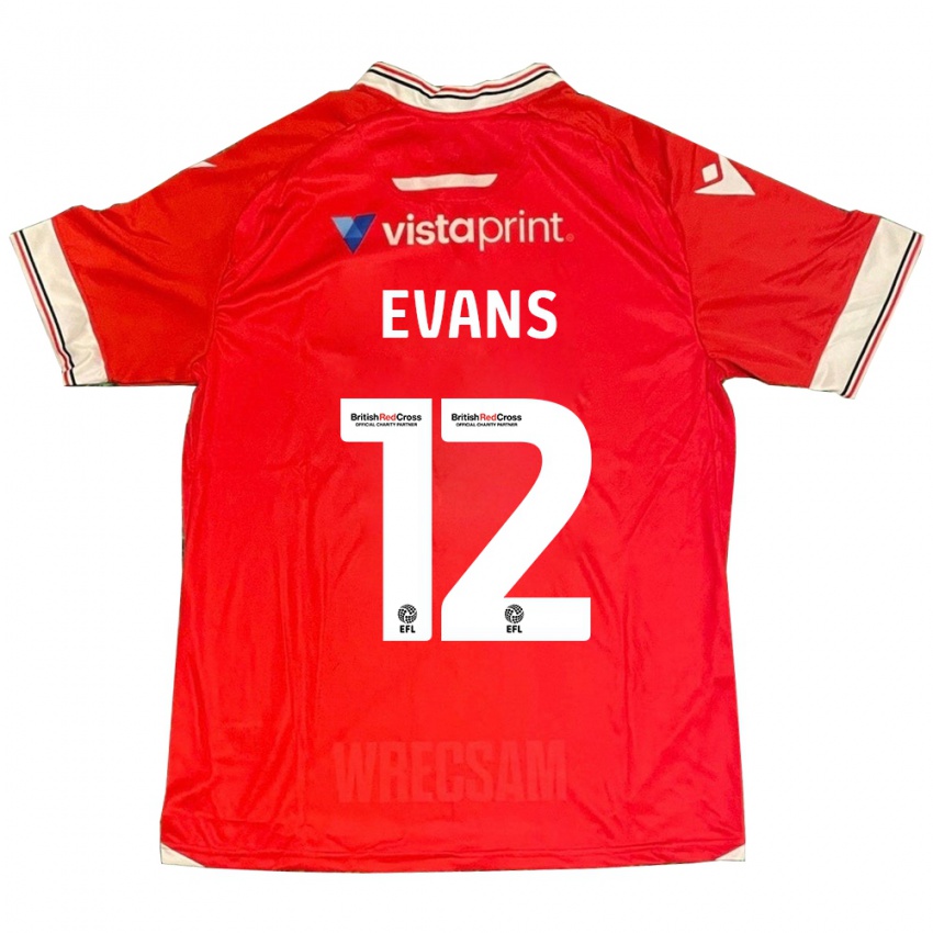 Niño Camiseta George Evans #12 Rojo 1ª Equipación 2023/24 La Camisa México