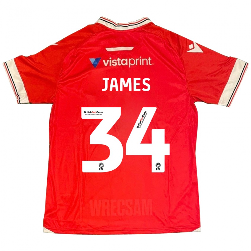 Niño Camiseta Aaron James #34 Rojo 1ª Equipación 2023/24 La Camisa México