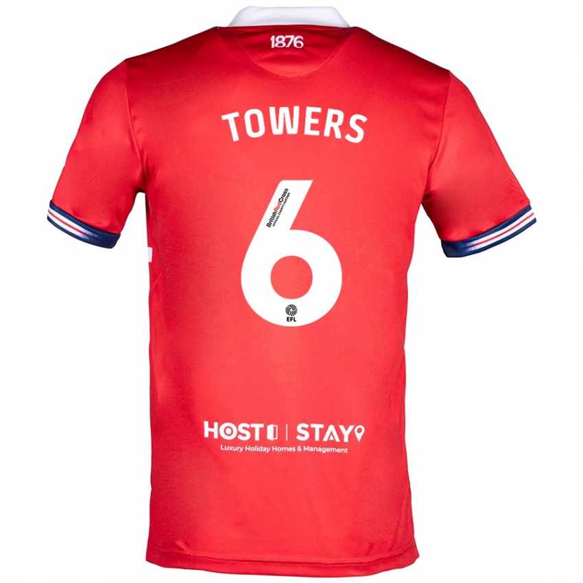 Niño Camiseta Abby Towers #6 Rojo 1ª Equipación 2023/24 La Camisa México