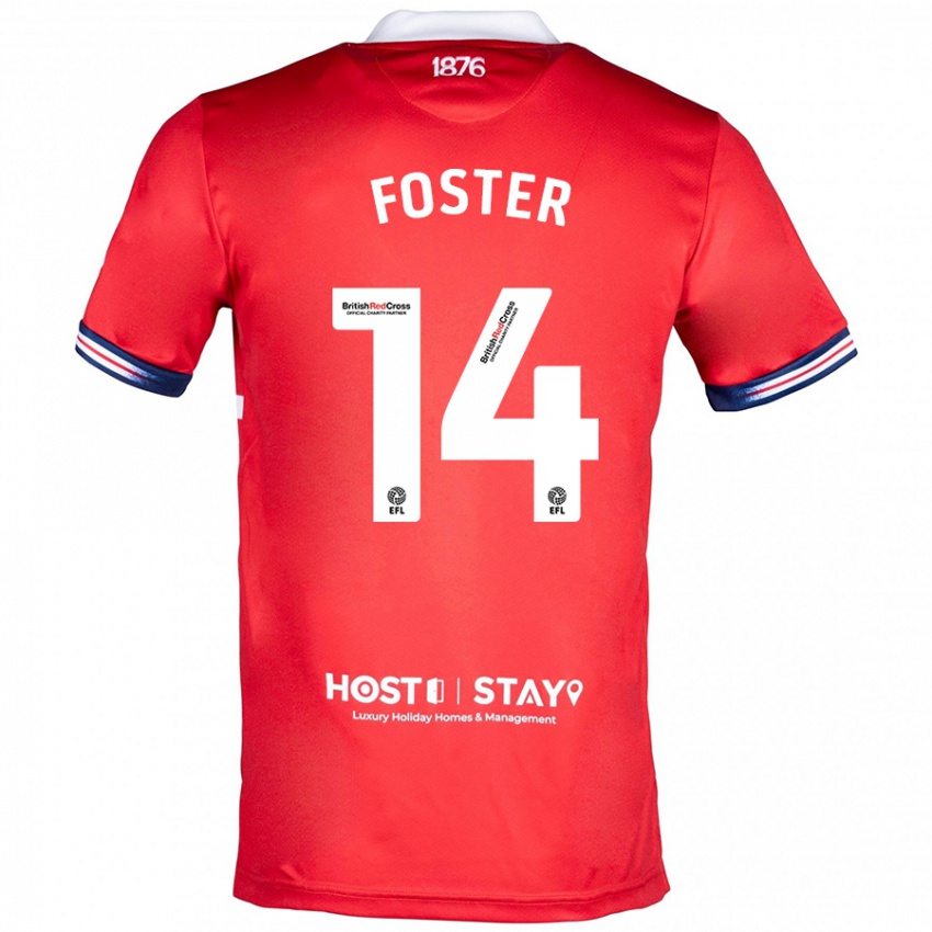 Niño Camiseta Emma Foster #14 Rojo 1ª Equipación 2023/24 La Camisa México