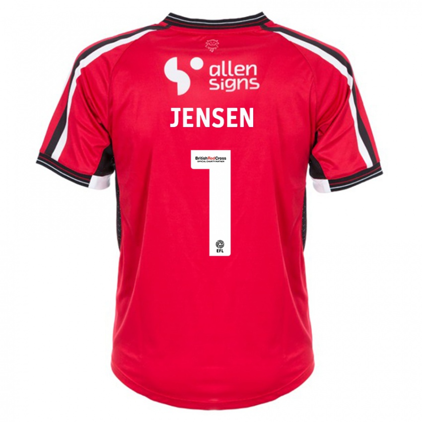 Niño Camiseta Lukas Jensen #1 Rojo 1ª Equipación 2023/24 La Camisa México